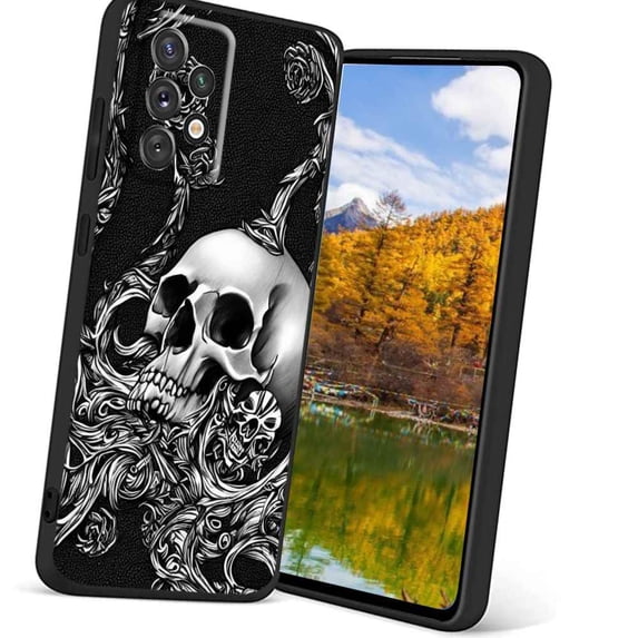 Compatible with Samsung Galaxy A72 5G Phone Case, Skull-330 Case Silicone Protective for Teen Girl Boy Case for Samsung Galaxy A72 5G