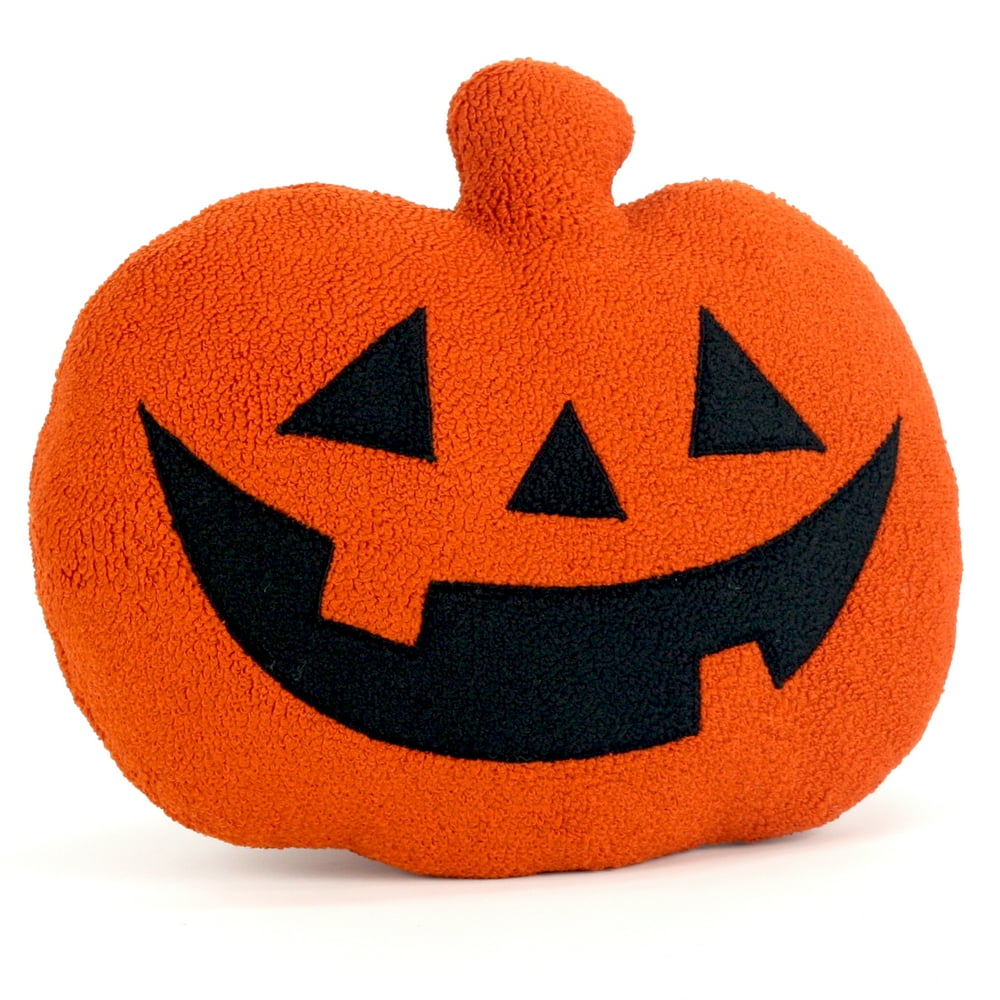 Halloween 13inch Orange Happy Face Pumpkin Shape Soft
