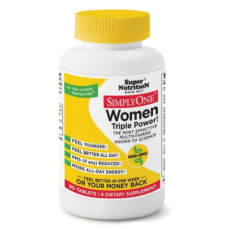 Super Nutrition, Simply One Multi-Vitamin/Mineral Supplement Tablets Women, 90 Ct