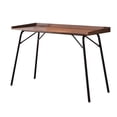 thumbnail image 2 of Fusion Home Office Writing Computer Desk, Walnut Wood & Bronze Metal, 2 of 5