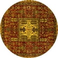 thumbnail image 1 of Ahgly Company Indoor Round Oriental Yellow Industrial Area Rugs, 8' Round, 1 of 4