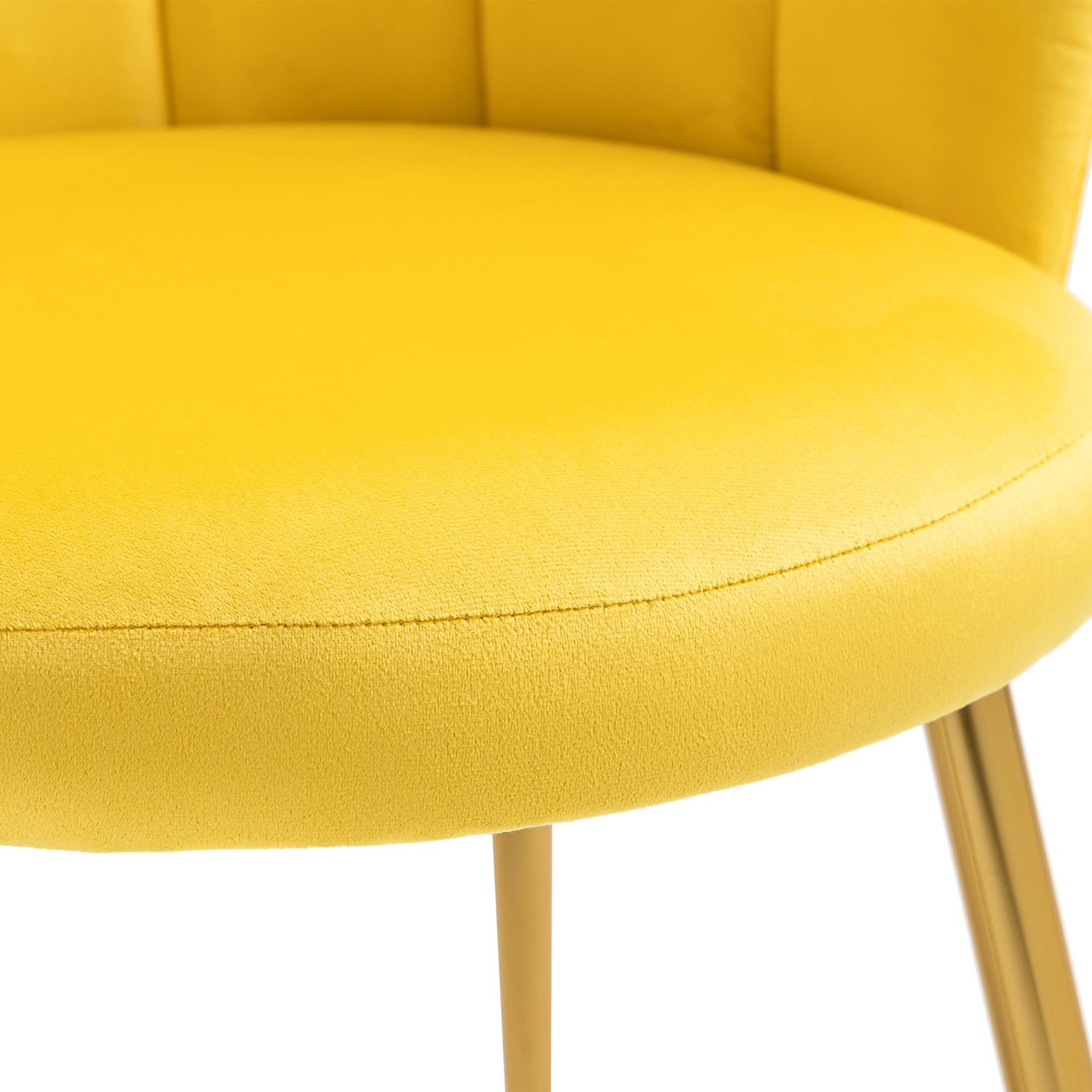 Kepooman Modern Accent Arm Chairs, Mid-Century Upholstered Side Seat with Solid Metal Legs, Yellow Kepooman Modern Accent Arm Chairs, Mid-Century Upholstered Side Seat with Solid Metal Legs, Yellow