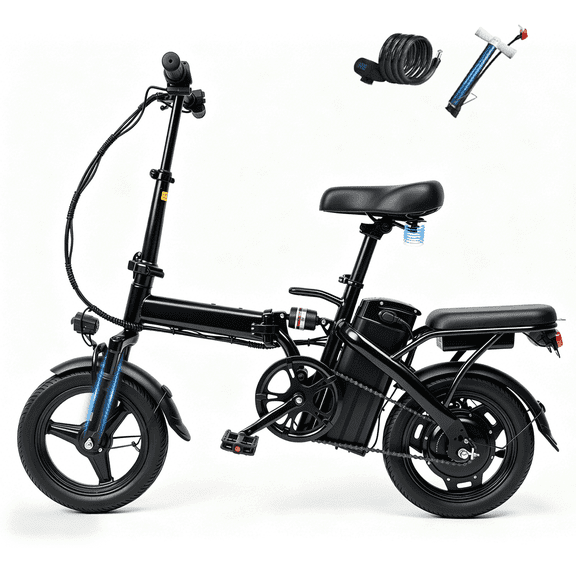 14"Folding Electric Bicycles,Peak 500W Motor 30 Miles 20MPH,Removable Battery,E Bike for Adults with Max 15°Uphill,UL2849