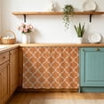 thumbnail image 2 of Orange Morocco Sink Skirt 11"W x 13"L,Dustproof Under Sink Curtain Skirt for Bathroom Kitchen,Farmhouse Ethnic Geometric Grid Aesthetic Adhesive Short Curtain Vanity Cover for Laundry Closet, 2 of 8