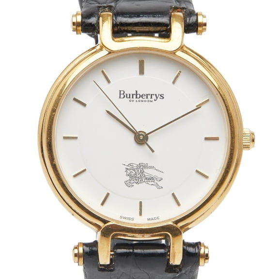 Pre-Owned Burberry Logo Shadow Horse Watch 3200 Quartz White Dial Stainless Steel... (Fair)