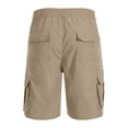 thumbnail image 5 of Nestiefly Mens Cargo Shorts Elastic Waist Drawstring Casual Work Outdoor Short Lightweight Summer Shorts with Multi Pocket Khaki 2XL, 5 of 6