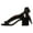 Black, variant on FSJ Women Comfortable Open Toe V Cut Platform Ribbon Sandals Tie Up Block Chunky Heels Fashion Dance Dressy Pumps Shoes Size 8 Silver