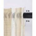 thumbnail image 6 of Vintage Cream Striped Curtains 45 Inch Length,Sheer Curtains for Bedroom Living Room Window Farmhouse Modern Stripes Boho Linen Rod Pocket Drapes Kitchen Curtains Small Half Window 42"x45" 2 Panels, 6 of 7