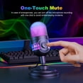 thumbnail image 2 of Siivton Gaming USB Microphone for PC, PS5/PS4, Laptop,Mac, Computer Condenser Mic with RGB Lighting,USB Plug and Play, LED Mute Button, for Streaming, Podcast, Studio Recording, 2 of 7
