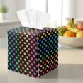 thumbnail image 3 of COEQINE Facial Tissue Box Dispenser PU Leather Square Table Dryer Sheet Organizer for Bedroom Dresser, Tabletop, Nightstand, Dining Table, Outdoor Tent, Rainbow Paw Black, 3 of 7