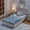 Pink Boucle Fabric Bedroom, variant on XIZE Twin Upholstered Bed with Oversized Rabbit Ear Headboard, LED Lighting, and Four Storage Drawers, Fabric Finish
