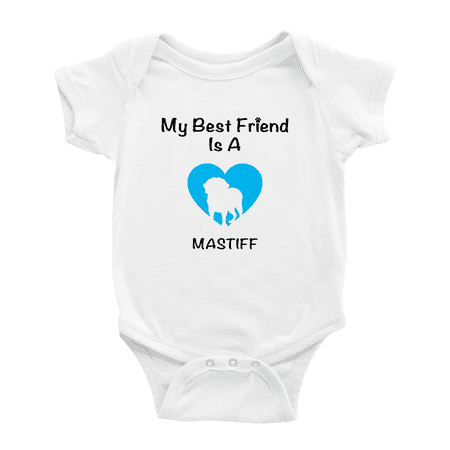 

My Best Friend is A Mastiff Dog Funny Baby Jumpsuits Newborn Clothes
