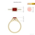 thumbnail image 4 of ANGARA Natural East West Emerald-Cut Ruby Halo Ring in 14K Yellow Gold for Women (Size-6x4mm) | July Birthstone, Birthday, Anniversary, Jewelry Gift for Women | Natural Ruby Ring, 4 of 9