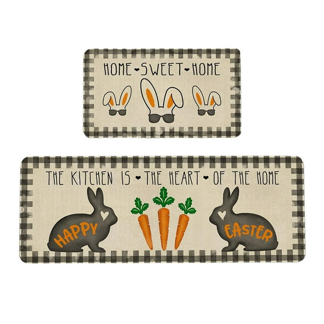 Binwennn Easter Themed 2 Piece Rug Set Easy To Clean For Home Decoration Bedroom Area Rugs 5x7 Large Blankets Shaggy Carpet Bedroom Throw Blankets Soft Pumpkin Blanket Girl Carpet Floor Rugs for