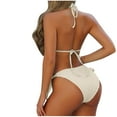 thumbnail image 3 of Hicidod Swimsuits for Women Casual Triangle Bikini Sets Halter Sexy Solid Color String Tie Side Beach Bathing Suit 2 Piece, 3 of 5