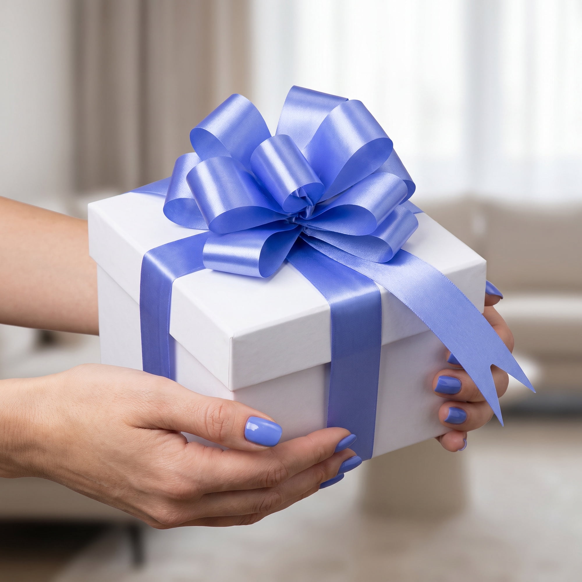 Unique Bargains Crush-Resistant Metallic Bows for Gift Wrapping and Decoration Blue