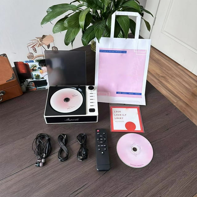 mmirethe Vintage CD Walkman Player With Dust Cover And USB-C Fast Charging CD-R Cd Walkman Playerplayer As Cd white