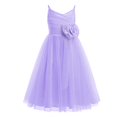 thumbnail image 1 of Freebily Robe de Demoiselle d'Honneur Spaghetti 3D pour Filles Tout-Petits Robe de Fête de Mariage en Tulle Plissé Lavande 2, 1 of 2