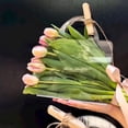 thumbnail image 2 of Transparent Flower Box with Handle Portable Flower Packing Bags Gift Contatiner Handbag Wedding Rose Wrapping Party Gift Box, 2 of 11
