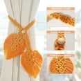 thumbnail image 3 of LEEYNEER Lot de 2 Supports de Rideaux Réglables Faits à la Main pour Fenêtres Rideaux Décor Mural Feuille Orange Élégant pour Usage Intérieur Extérieur, 3 of 7