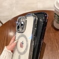 thumbnail image 2 of Mantto for iPhone 14 Pro Max Glitter Magnetic Case Full Camera Len Protector Compatible with MagSafe Charging Transparent Diamond Rhinestone Shockproof Cute Crystal Bling Phone Case,Rosegold, 2 of 4