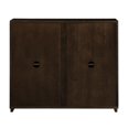 thumbnail image 6 of Mid Century Modern Buffet Cabinet, V-Shape Fluted Door Storage Cabinet, Narrow Sideboard for Entryway, Hallway, Kitchen Coffee Bar, Living Room Organizer with Outlet Holes,Brown, 6 of 8