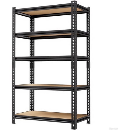 2000LBS Storage Shelves 5 Tier Garage Shelving Heavy Duty, Adjustable Metal Shelving Unit, Garage Shelves for Basement, Warehouse, Pantry, 72" H x 35.8" W x 15.8" D, Black