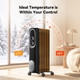 thumbnail image 4 of iLake Oil Filled Radiator Heater,1500W Electric Radiator Space Heater with 7 Oil-Filled Fins,3 Heat Settings, Adjustable Thermostat,Tip-Over and Overheat Protection,Portable Space Heater for Indoor, 4 of 8