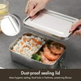 thumbnail image 3 of 850ml Stainless Steel Lunch Box, Leak Proof Lid Bento Boxes with Lock Clip,Metal Lunch Box Portable Food Containers, 3 of 6