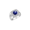 thumbnail image 4 of RYLOS Mens Rings Sterling Silver Designer Round Gemstone &  Sparkling Diamond Ring Lapis September Birthstone Rings For Men, Men's Rings, Silver Rings, Sizes 8 - 13, 4 of 8