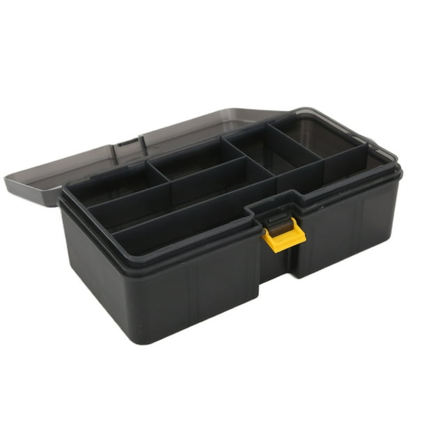 Fishing Bait Storage Box, Double Layer Multifunctional Plastic Fishing  Tackle Accessory Box (Black) 