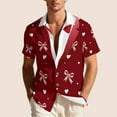 thumbnail image 5 of Stamzod Shirts for Men 2026 Valentine's Day Short Sleeve Summer Hawaiian Shirt Lover Heart Mens Vacation Outfits Red D M, 5 of 9