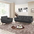 thumbnail image 6 of Modern Contemporary Living Room Armchair and Loveseat Sofa Set of Two Gray, 6 of 6