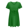 thumbnail image 6 of Dresses for Women 2025 Summer Saving, Fashion Women's Casual Comfortable Solid Short Sleeved V-Neck Bandage Dress(Dark Green,L), 6 of 7