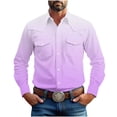 thumbnail image 2 of Donemore Button-Down Collar Slim Fit Long Sleeve Shirt Solid Color Vintage Style Casual Business Top with Relaxed Comfort for Daily Wear, 2 of 8
