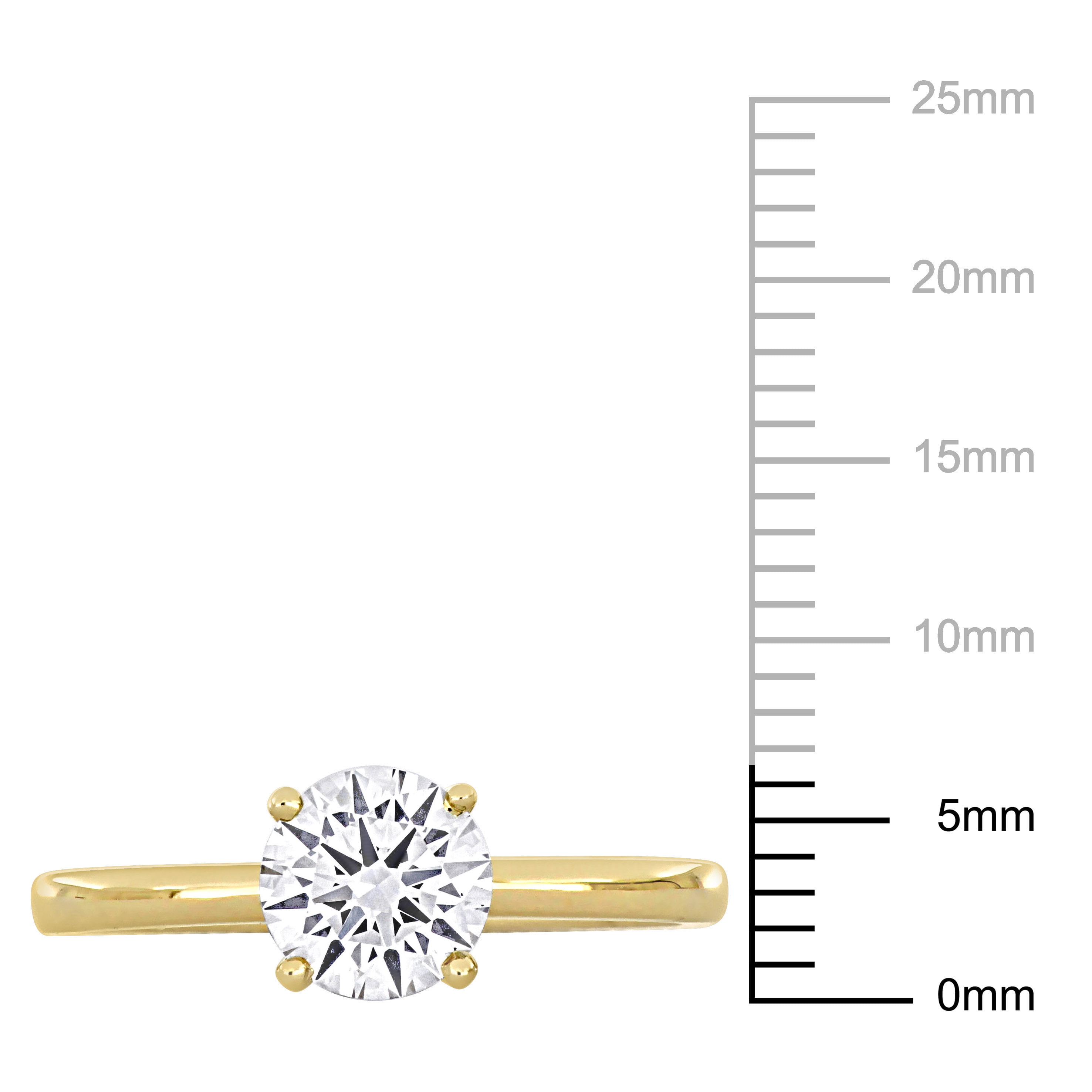 Created Forever Women's 1 CT Lab Created Diamond 14K Yellow Gold Solitaire Engagement Ring (H-I, SI-I1)