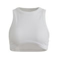 thumbnail image 1 of CNKOO Crop Tops pour Femmes Décontracté Couleur Unie Col Ajusté Sans Manches, 1 of 5