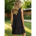 thumbnail image 3 of Weardear Summer Sleeveless Casual Dresses for Women V Neck T Shirt Sundress Flowy Tiered Swing Beach Vacation Tank Mini Dress, 3 of 6