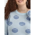 thumbnail image 5 of No Boundaries Intarsia Knit Top Coverup with Long Sleeves, Women's, 5 of 5