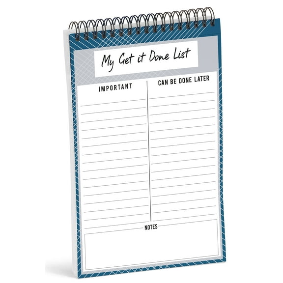Inkdotpot To Do List Notepad 6 X 9 Paper Stationery, My Get It Done List Spiral Notepad Daily Checklist- Motivational Organizer Planner List Pad- Notepad Tear Off (50 Sheets)