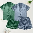 thumbnail image 4 of UFOUND Sleepwear 4PC Women Pajamas Set Plus Size Casual Lace Spaghetti Straps Shorts Home Wear Loungewear Leisure Nightwear Pjs, 4 of 4