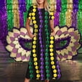 thumbnail image 1 of Robes pour Femmes 2024 Été Oversize Mardi Gras Imprimé Carnaval Manches Courtes Col Rond Robe Décontractée Fluide à Étages Maxi Robe de Plage avec Poches 50 % de Réduction Liquidation!, 1 of 6
