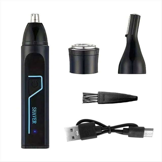 Recortador de vello de orejas y nariz, kit de aseo masculino recargable con motor potente, depilación profesional sin dolor.