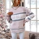 thumbnail image 3 of Gibobby Sudadera de Navidad para mujer Suéter de de nieve de Navidad para mujer, suéter de punto de vacaciones Vintage de cuello(Rosa,M), 3 of 5