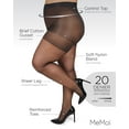 thumbnail image 3 of MeMoi Plus Size Curvy Silky Sheer Control Top Pantyhose - Womens - Female (Queen Petite, Off Black), 3 of 7