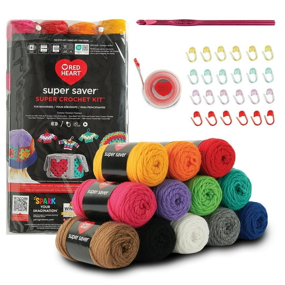 Red Heart® Super Saver® Super Crochet Kit - 12 skeins