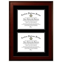 11x14 Double Degree Honors Mahogany, Double Black Mats-Certificate Frame