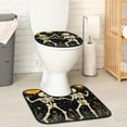 thumbnail image 2 of PhooArto Toilet Lid Cover and U-Shaped Toilet Floor Mat Set of 2 Pieces, Dancing Skeletons Toilet Mat Set, Machine Washable Seat Covers Non-Slip Absorbent Rugs, 2 of 6