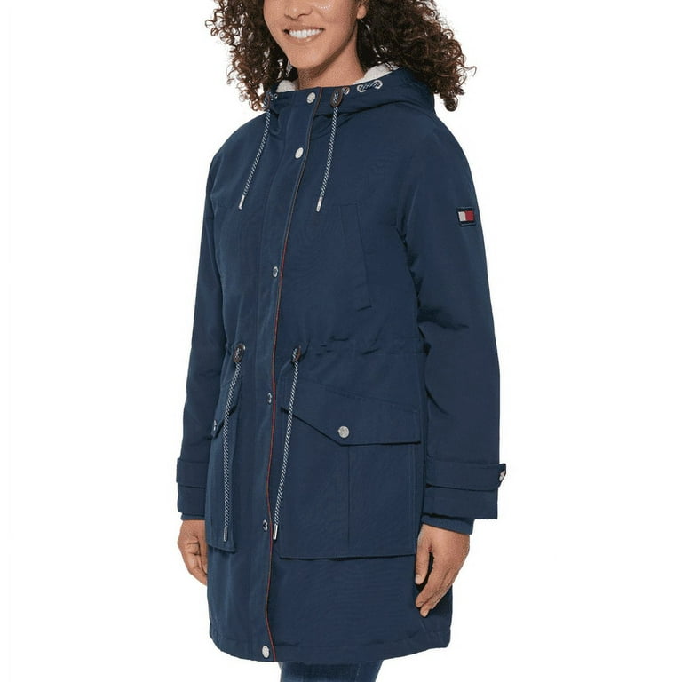 Tommy Hilfiger Women's Sherpa Lined Hooded Parka Jacket (Navy