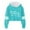 Sky Blue, variant on FAOWME Child Girls Long Sleeve Letters Solid Color Crop Sweatshirt Hoodie Pullover Tops For Kids Dark Green 8-9 Years
